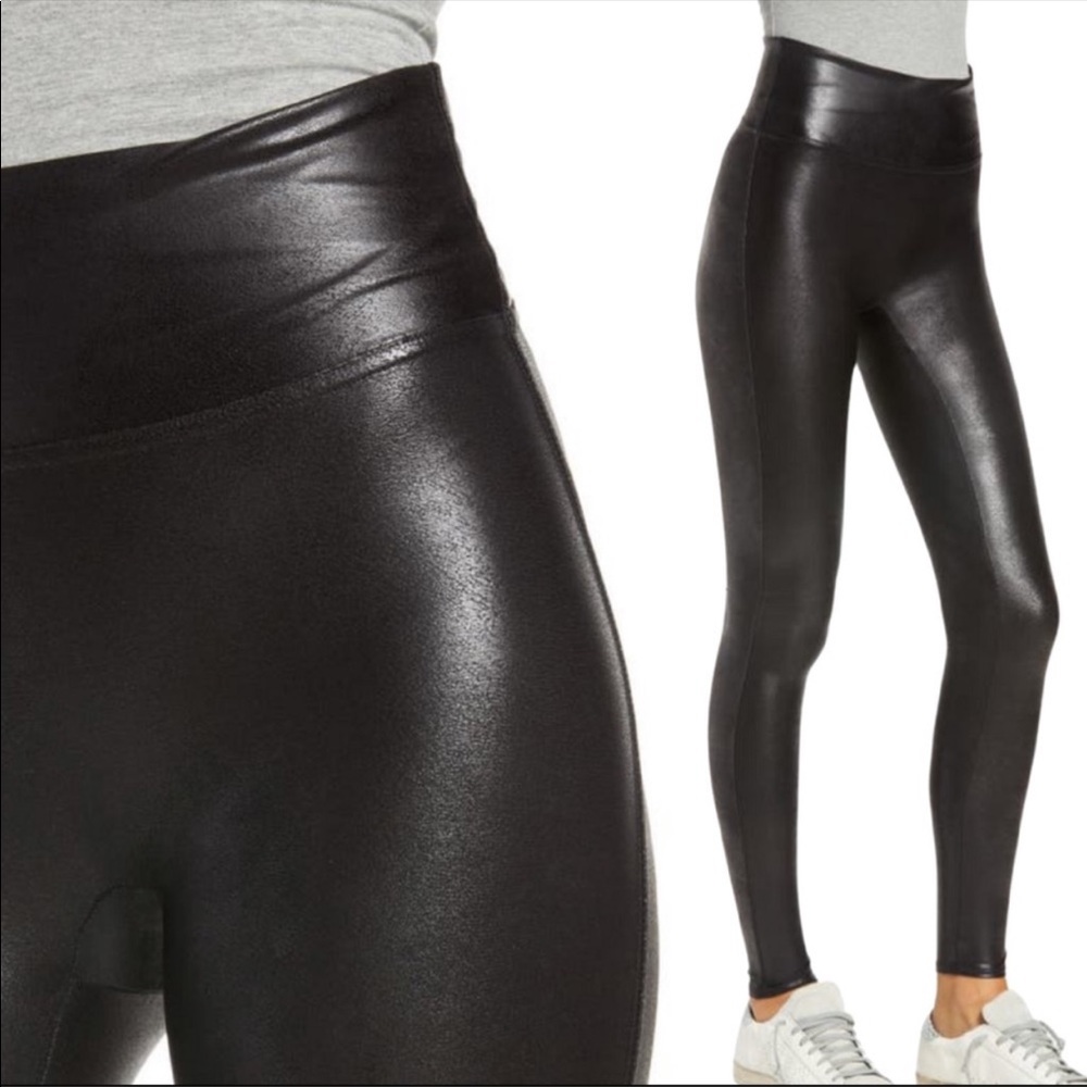 SPANX Faux Leather Leggings Black Size Small